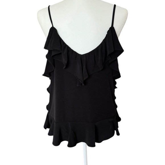 Express Black Cami with Cascading Ruffle Design - Picture 7 of 9